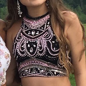 Prom dress long bare midriff